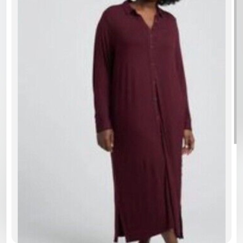universal standard sally long sleeve jersey shirt dress